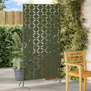 vidaXL Metallstängselpanel Olivgrön Stor Mönstrad Metallstängselpanel