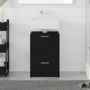 vidaXL diskbänksskåp Svart ek 40x37x59 cm MDF
