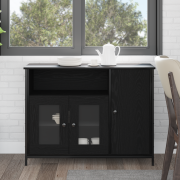 vidaXL Sideboard Svart Ek 100x35x75 cm Konstruerat Trä