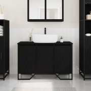 vidaXL Handfatsskåp Svart ek 91x35x60 cm Konstruerat trä