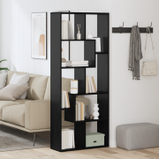 vidaXL Rumsdelare Bokhylla Svart Ek 67x25x161.5 cm Konstruerat Trä