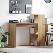 vidaXL Skrivebord Artisan Ek MDF Medium Rektangulär Modern Hållbar