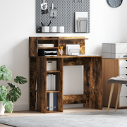 vidaXL Skrivbord med förvaring Rökt Ek 90x48x101.5 cm Konstruerat trä