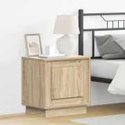 vidaXL Sängbord med LED-lampor Sonoma Ek 44x34,5x45 cm