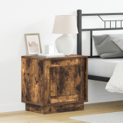 vidaXL Sängbord med LED-lampor 2 stycken Rökt Ek 44x34,5x45 cm