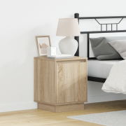vidaXL Sängbord med LED-lampor 2 st Sonoma Ek 39x34,5x50 cm
