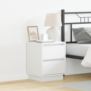 vidaXL Sängbord med LED-lampor 2 st Vit 39x34.5x50 cm