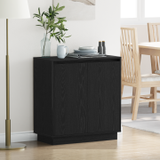 vidaXL Sideboard med LED svart ek 71x34,5x75 cm konstruerat trä