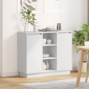 vidaXL Sideboard med LED Vit 90x32x75 cm Konstruerat Trä