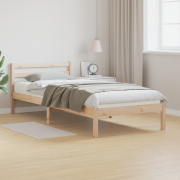 vidaXL Sängram med huvudgavel 80x220 cm massiv furu