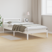vidaXL Sängram med huvudgavel vit 100x220 cm massiv furu