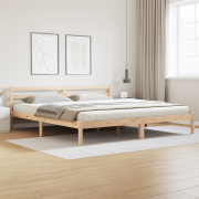 vidaXL Sängram med huvudgavel 180x220 cm massiv furu