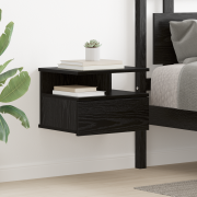 vidaXL Flytande Sängbord Svart Ek 40x31x27 cm Konstruerat trä