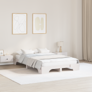 vidaXL Sängram Vit 135 x 190 cm Massivt Tallträ