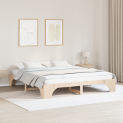 vidaXL Sängram 200x200 cm i Massivt Tallträ