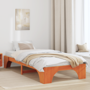 vidaXL Sängram Vaxad Brun 75x190 cm av Massivt Tallträ