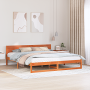 vidaXL Sängram Vaxbrun Massivt tallträ 180 x 200 cm Hållbar Sängram