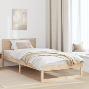 vidaXL Sängram Naturlig Massivt tallträ 90 x 200 cm Hållbar