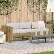 vidaXL Trädgårdsoffa 3-sits 185.5x60x62 cm Impregnerad tall