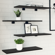 vidaXL Svart Ek Bokhylla Skivor - Set om 4, 60x20x1,5 cm, Tillverkad a...