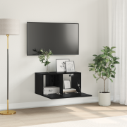 vidaXL TV-bänk Set Svart ek Konstruerat trä Medium TV-bänk Rektangulär