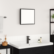 vidaXL LED Badrumsspegel Svart Ek 40x8.5x37 cm