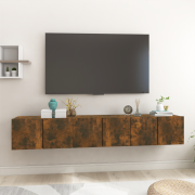 vidaXL Hängande TV-skåp 3 st rökfärgad ek 60x30x30 cm