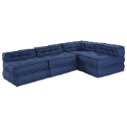 vidaXL Modulpuff 4 st indigo tyg