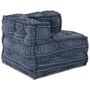 vidaXL Modulär Puff Indigo 70x70x54 Tyg