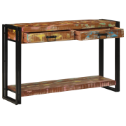 vidaXL Konsolbord Flerfärgad 120x33x75 cm Massivt återvunnet trä