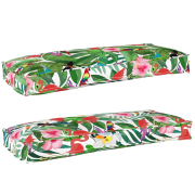 vidaXL Pallkuddar för Bänk 2 st Tropisk Djungel 100x40x8 cm Oxford Tyg