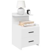 vidaXL Sängbord 2 st med 2 lådor vita 40x36,5x62 cm