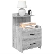 vidaXL Sängbord 2 st med 2 lådor grå Sonoma 40x36,5x62 cm