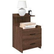 vidaXL Sängbord 2 st med 2 lådor brun ek 40x36,5x62 cm