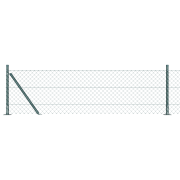 vidaXL Kedjestängsel med 7 flanged posts 0.4x10 m galvaniserat stål