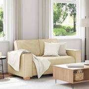 vidaXL 2-sitssoffa krämfärgad 120 cm tyg