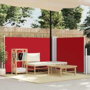 vidaXL Infällbar sidomarkis röd 120x600 cm