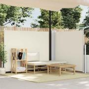 vidaXL Infällbar sidomarkis gräddvit 140x1000 cm