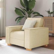 vidaXL Soffa krämfärgad 60 cm tyg