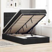 vidaXL Ottoman sängram med madrasser svart 120x200 cm sammet