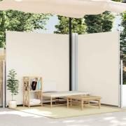 vidaXL Infällbar sidomarkis 200x600 cm gräddvit