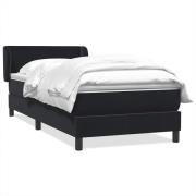 vidaXL Ramsäng med madrass svart 80x220 cm sammet