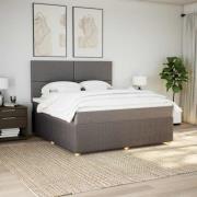 vidaXL Ramsäng med madrass taupe 180x200 cm tyg