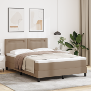 vidaXL Box Spring Bed med madrass Cappuccino 140x200 cm Kunstläder