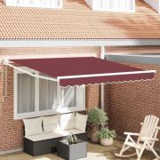 vidaXL Markis manuellt infällbar vinröd 300x250 cm