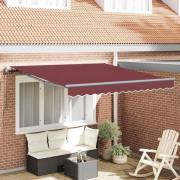 vidaXL Markis automatiskt infällbar vinröd 300x250 cm