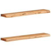 vidaXL Vägghyllor 2 st 80x20x3,5 cm massivt trä akacia