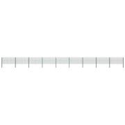 vidaXL Stängselpanel med stolpar järn 15,3x0,8 m grön