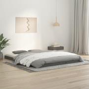 vidaXL Sängram 150x200 cm massiv furu grå