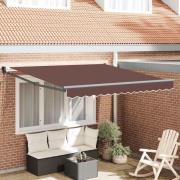 vidaXL Markis automatiskt infällbar brun 300x250 cm